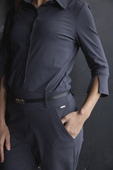 dark grey jumpsuit van mi piace