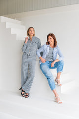 Ruan LS Placid Blue Geo Lurex Jacquard