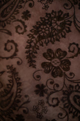 ICNK-Top Friede Mesh Velour Print-Mid Brown