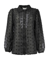 ned blouse mayliera fancy stripe voile zwart