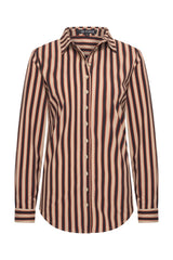 mi piace blouse 202711 espresso/latte stripe print