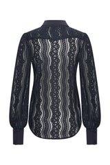 donkerblauwe blouse kant van mi piace