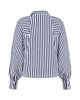 lady day blouse gem donkerblauw/wit