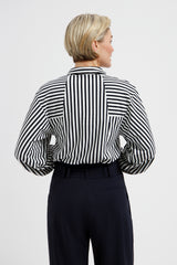 lady day blouse gem blue/simple white