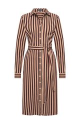 mi piace jurk 202733 stripe print espresso/latte