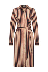 mi piace travel jurk 202733 stripe print espresso/latte