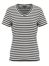 mi piace top 202080 stripe print espresso/off white
