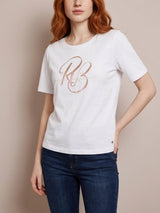 Red Button-T-shirt Tee Temmy Foil SRB4816-White/Gold