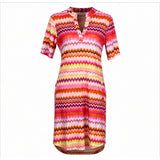 angelle milan jurk 1467 missoni print roze/oranje
