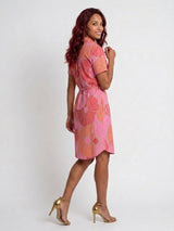 mi piace Dress Short Sleeves Desert Anemone Print coral