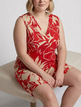 mi piace travel short 202423 tropical hibiscus print red