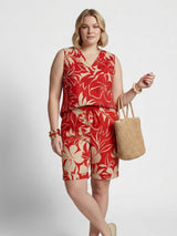 mi piace travel short 202423 tropical hibiscus print red