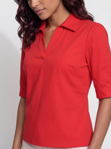 polo kraag top mi piace 202853 red
