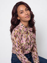 mi piace travel bow blouse 202709 argyles print