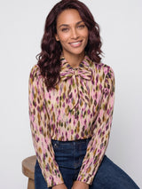 mi piace travel blouse bow 202709 argyles print multicolor