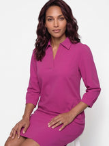 mi piace jurk met polo kraag 202918 magenta purple