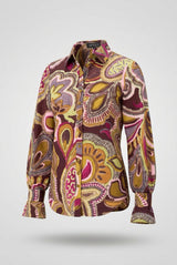 Mi Piace-Travel Blouse 202108-Big Paisley Print Multicolour