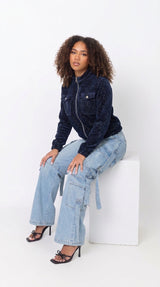 NED-Jack Ruan-B LS-RMJ Chenille Lurex Rib-Naval Blue