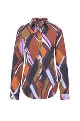 Mi Piace-Travel Blouse 60840-Geometric Fusion Print-Multicolor