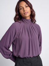 Mi Piace-Travel Blouse Bow Light 202774L-Plum Perfect