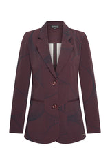 mi piace travel blazer 202102 circle print burgundy