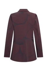 mi piace blazer circle print burgundy