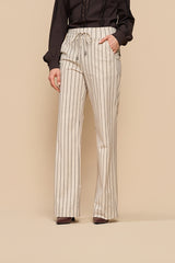 mi piace dikke travel broek 202136 classic stripe print latte