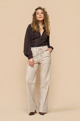 mi piace broek 202136 latte classic stripe print