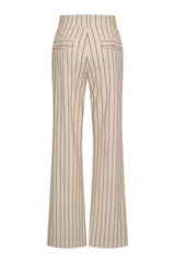 Mi Piace Dikke Kwaliteit Straight Travelstof Broek 202136 Classic Stripe Print-Latte
