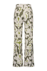 mi piace travel straight heavy broek 202136 ikat ornaments print olive