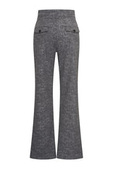 mi piace Heavy Travel Broek Flared Stone Foil Print Dark Grey 202136