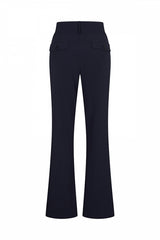 Mi Piace straight travelbroek met knopen detail 202195-Dark Blue