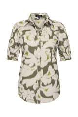 mi piace travel blouse pofmouw 202270 ikat ornaments print olive