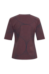 mi piace travel top 202271 circle print burgundy