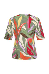 mi piace top v-hals 202271 summer leaf dance print
