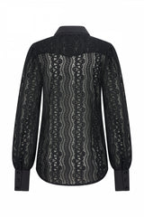 kanten blouse van mi piace in zwart