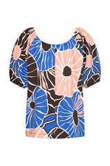 mi piace top bardot border 202454 desert anemone print nautic blue