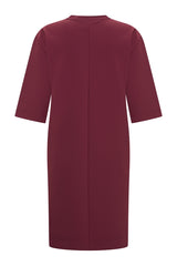 mi piace bonded midi jurk burgundy