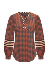 mi piace top 202720p Houndtooth Print Stripe