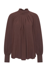 Mi Piace-Travel Blouse Bow Light 202774L-Espresso