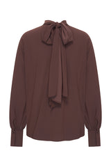 Mi Piace-Travel Blouse Bow Light 202774L-Espresso