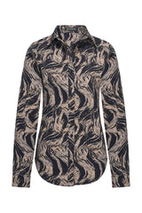 mi piace travel blouse 60840 swirly print taupe