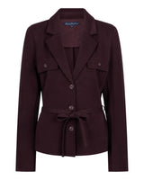 Red Button-Blazer & Belt Punta SRB5007-Burgundy
