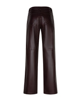 Red Button-Broek Colette Faux Leather L33-Burgundy