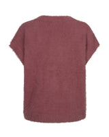 Red Button-Vest Sleeveless Fuzzy SRB5116-Mauve