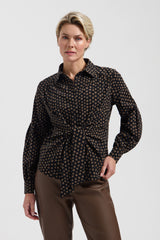 Lady Day-Travel Blouse Sterre-Truffle/Black