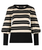 lady day sweater tracy stripe black/light latte