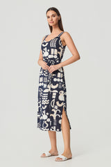 batida jurk 2401 blue luxe print