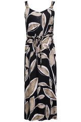 batida jurk met bladprint 2402