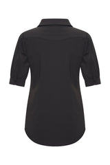 zwarte blouse pofmouwen Mi Piace